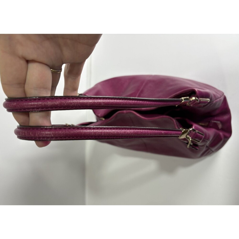 Coach Madison Phoebe Hot Pink Fuchsia Pebbled Leather Purse Bag - Picture 4 of 12